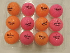 Volvik Pink and Orange Crystal Combi 12 Good AAA Used Golf Balls 3A