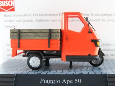 Busch 60005 Piaggio Ape 50 Pritsche (2006) mit Holzaufsatz 1:43 / Spur 0 NEU/OVP - Bild 1 von 4