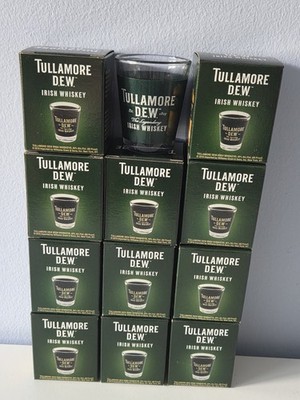 Tullamore Dew Irish Whiskey 4-pk Shot Glasses Legendary Green NIB