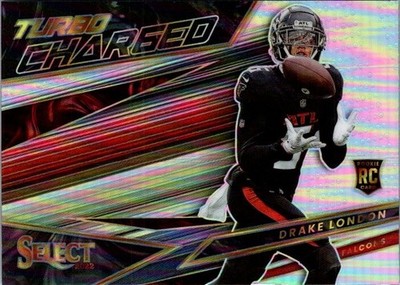 2022 Drake London Panini Select Silver Turbo Charged #TUR-24 Falcons RC Rookie