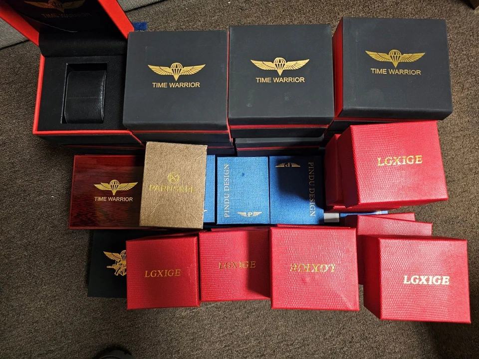 Mixed Watch Box Lot Of 55  Watch Gift box Case Display Box Black Cardboard - Image 2 of 2