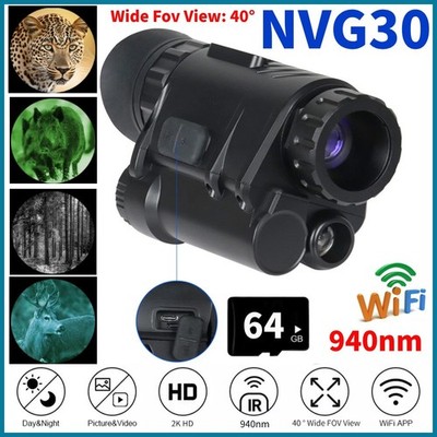 NVG30 Helm Nachtsicht Monokular Umfang Wide View Infrarot Digitales Fernglas