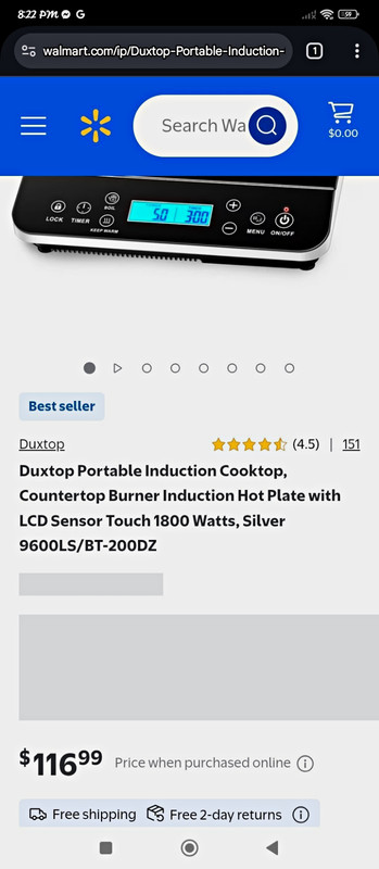 DuxTop 9600LS/BT-200DZ Portable Induction Cooktop 1800W 1 Burner Silver
