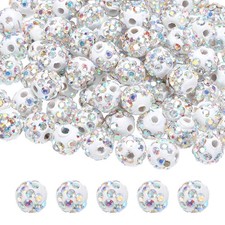50pcs 8mm Colourful Rhinestone Polymer Fancy Beads for DIY Jewelry Making