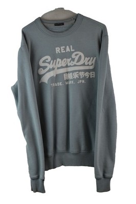 SUPERDRY Sweatshirt blau Gr. L Herren Rundhals Pullover Pulli Freizeit Outdoor