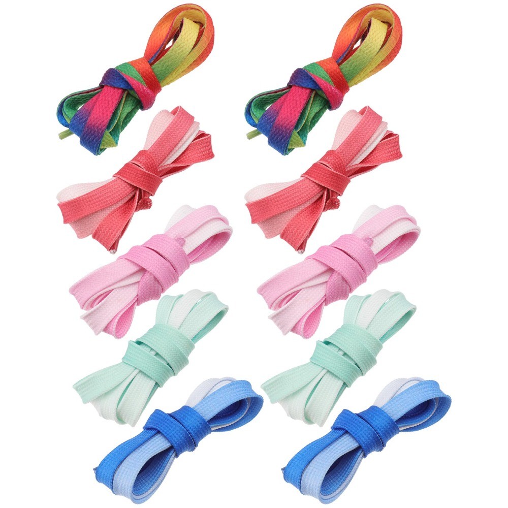 APL 5 paia di lacci in tela colore sfumato bambino fascia multiuso per scarpe