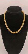 Vintage Napier Gold Tone Twisted Rope Chain Necklace Long 28"