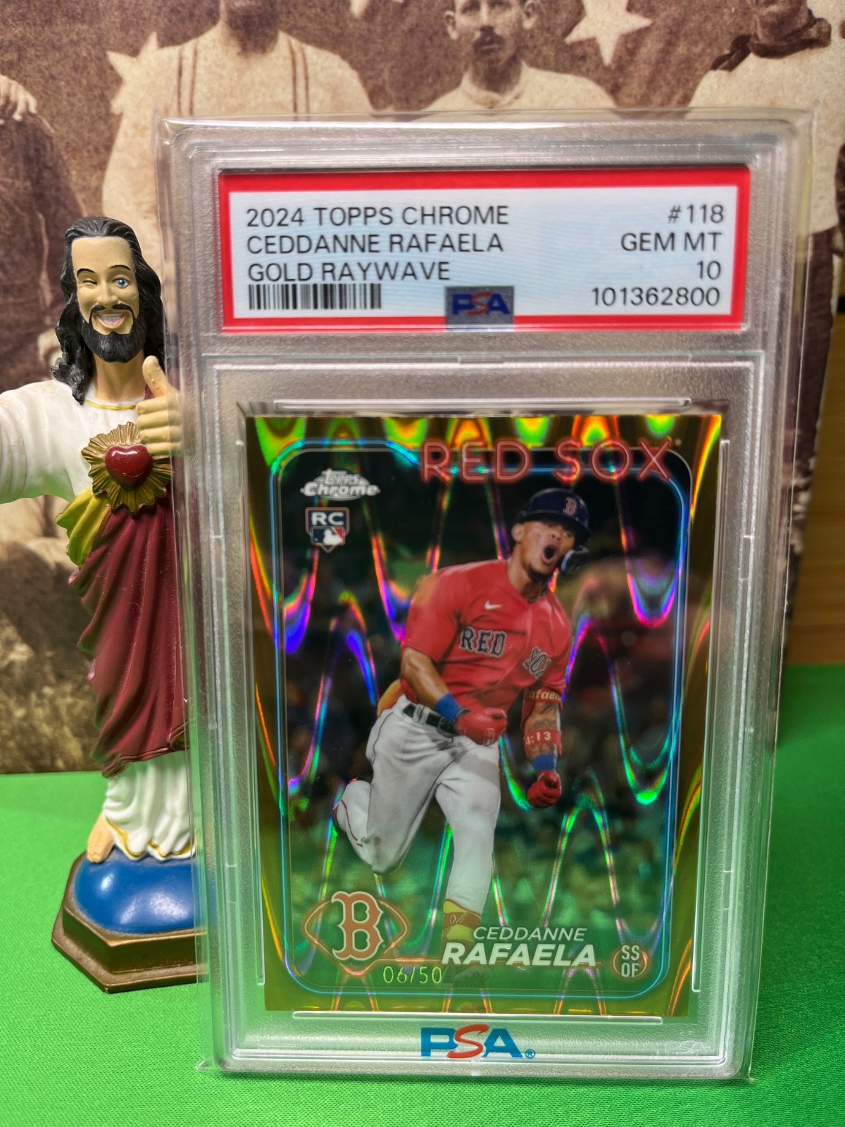 2024 Topps Chrome - Ceddanne Rafaela #118 Gold RayWave Refractor /50 (RC)