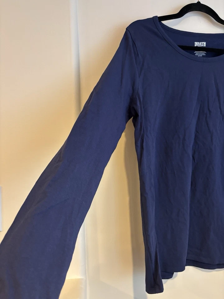 Duluth Trading Co. Mujer Azul Manga Larga 95% Algodón Talla XL Foto 4 de 4