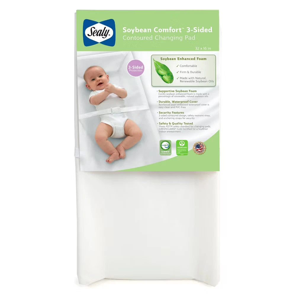 Sealy Soybean Comfort 3-Sided Contoured Diaper Changing Pad
Opens in a new window or tab