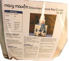 Mary Maxim Snowman Tissue Box Cover Plastic Canvas Craft Kit 19665