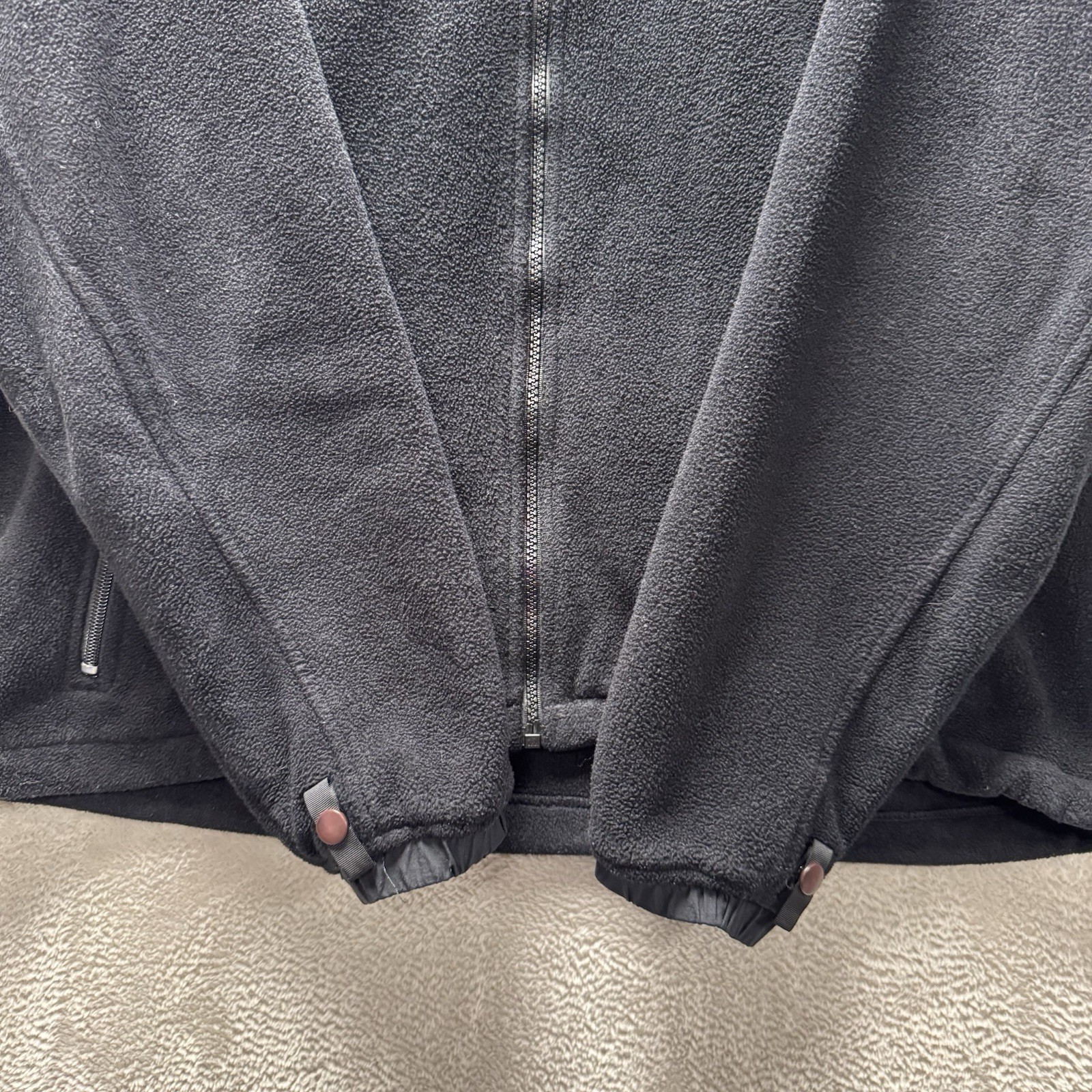 The North Face Men’s Full Zip Fleece Jacket Black Ski Hiking Layer Medium Pocket thumbnail 4