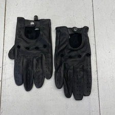 Harssidanzar Black Perforated Leather Driving Gloves Mens Size XL New