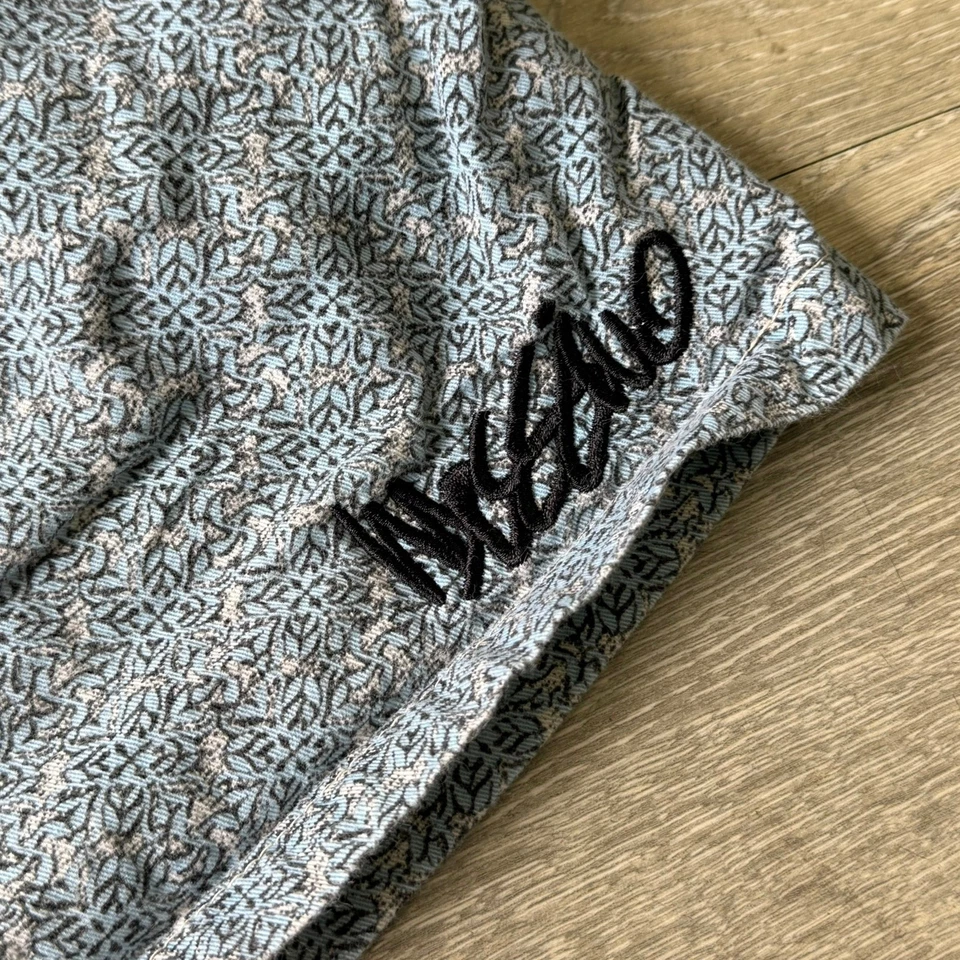 Pantalones Cortos Vintage Mossimo Algodón Cordón Medianos Geométricos Azul Surf Hechos en EE. UU. Foto 3 de 4