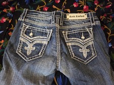 Rock Revival Kai Boot Cut Bling Jeans 28 New