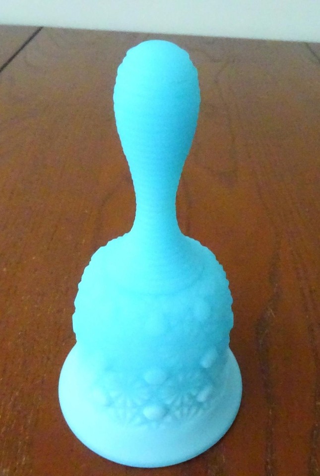 FENTON SATIN BLUE DAISY & BUTTON BELL-E | eBay