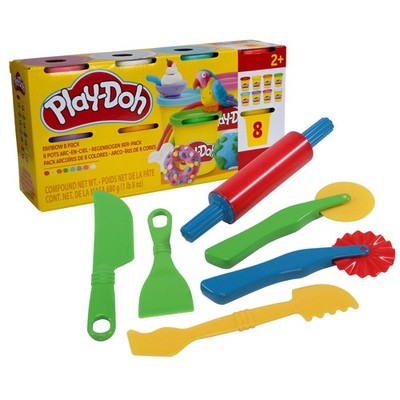 Play-Doh Regenbogen Knete 8er Pack mit 6tlg. GOWI Knetwerkzeug Set