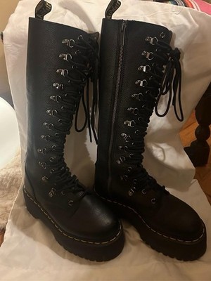 Dr. Martens 1B60 Max Hardware Black Leather Knee High Platform