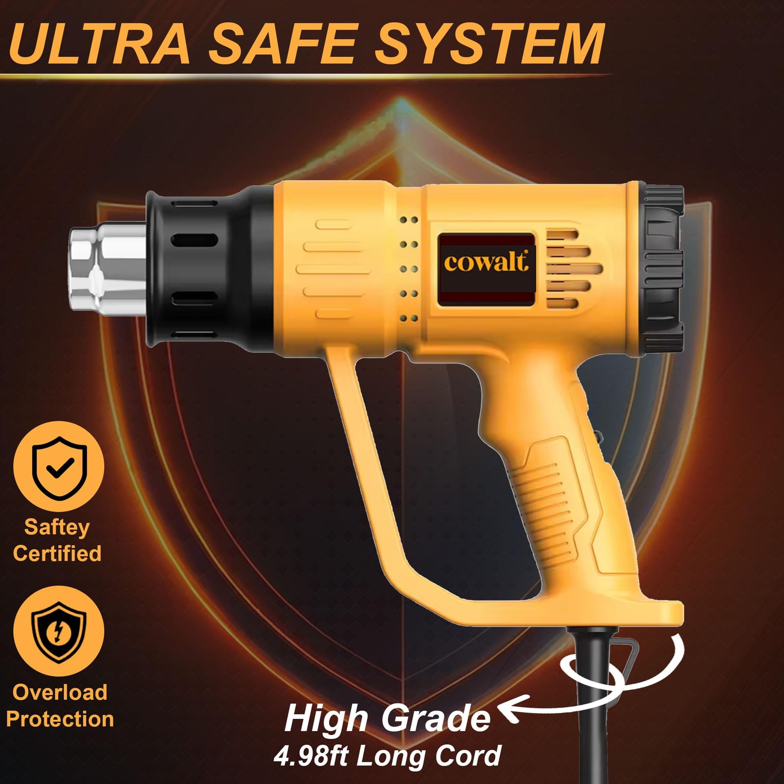 Heat Gun Fast Heating for Vinyl Wrap, Crafting, Shrink Tubing, Paint, Epoxy R...