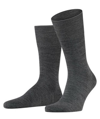 FALKE MENS AIRPORT WOOL AND COTTON BLEND SOCKS DARK GREY US SIZE M 9.5-10.5 NWT