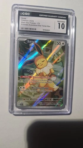 2025 POKEMON SVP EN-SV BLACK STAR PROMO #173 EEVEE CGC 10 GEM MINT