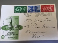 GB STAMPS RARE FIRST DAY COVER 1957 SCOUTS JUBILEE JAMBOREE SUTTON SLOGAN