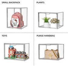 XXL Clear Acrylic Purse Organizer, Stackable Handbag Storage Case with Magnetic