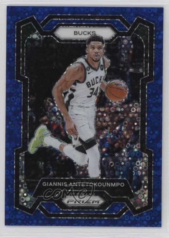 2023-24 Panini Prizm Fast Break Blue Prizm /150 Giannis Antetokounmpo #103