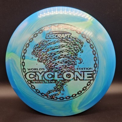 Discraft ESP Swirl Cyclone 2026 Worlds Blue/Oil Slick Star Stamp 173-174g