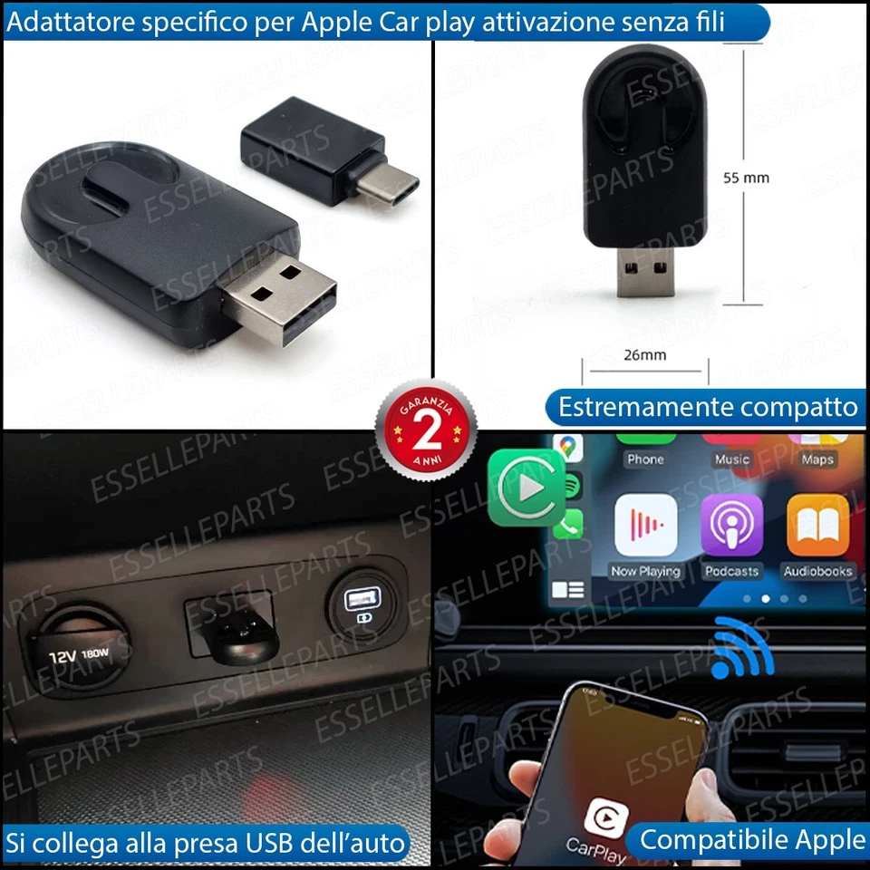 APPLE CAR PLAY WIRELESS ADATTATORE PER VOLKSWAGEN PASSAT B7 PER IPHONE - Immagine 2 di 4