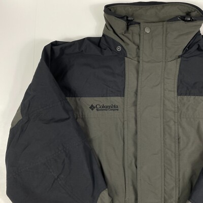 Columbia Jacket Mens Large Gray Softshell Field Full Zip Skiing