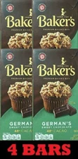 4x BAKER'S German's Sweet Chocolate 48% CACAO Bar 4oz Premium Baking Bar 4 BARS