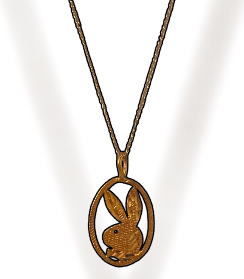 Vintage 14K Yellow Gold PLAYBOY BUNNY Charm Pendant 20