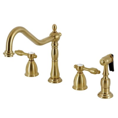 Kingston Brass Widespread Kitchen Faucets 9.38'' Deck Mount 2-Handle Gooseneck