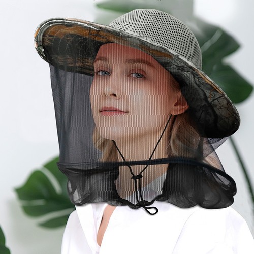 1PCS Anti-Mosquito Bug Bee Insect Head Net Hat Cap Sun Protection Fishing Hiking - Picture 6 of 36