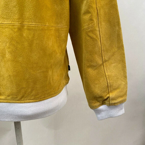 Obey Men's Suede Leather Bomber Jacket Clifton Lemon Size M NWT Shepard Fairey - Image 4 of 4