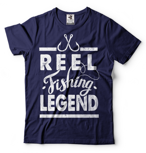 Reel Fishing Legend Mens Fishing T-shirt Funny Birthday Gift fishing Shirt Tee - Picture 7 of 8
