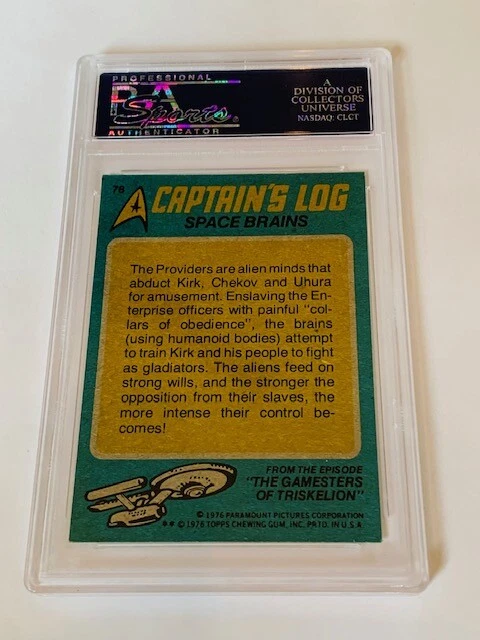 Star Trek Trading Card Captains Log 1976 Topps PSA 8 Space Brains #78 Monster sp - Imagem 3 de 3