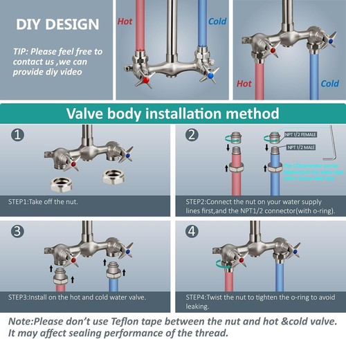 Stylish Outdoor Shower Kit with Solid Brass Head, Valves & Wall Mount Soap Dish - Picture 7 of 11