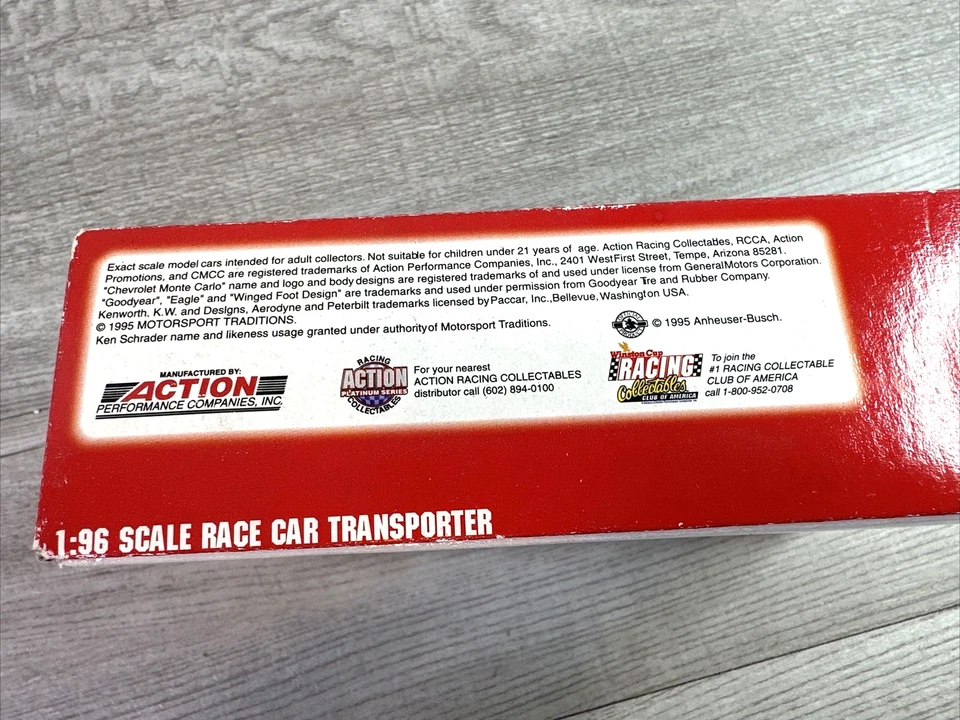 Vtg 1995 Action Ken Schrader Bud Racing Transporter 1/96 Winston Cup Collectable - Image 3 of 4