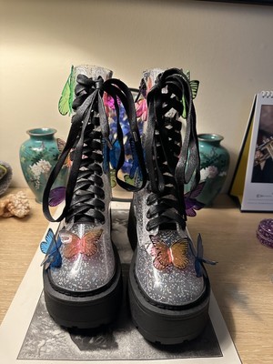 💚 Current Mood Dolls Kill Butterfly Platform Combat Boots