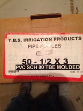 50-1/2 X 3 Pvc Sch 80 Tbe Moulded Pipe Nipple