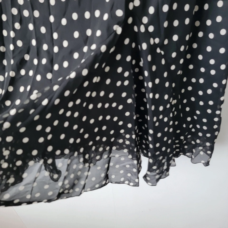 Chadwick's Mujer Elástico Cintura Falda Talla 22 Pull-On Lunares Midi Oscuro Romántico Foto 4 de 4