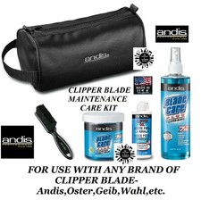 JUEGO DE BOLSA DE ALMACENAMIENTO Y SPRAY CUIDADO FRESCO MANTENIMIENTO CUCHILLA CORTADORA ANDIS B