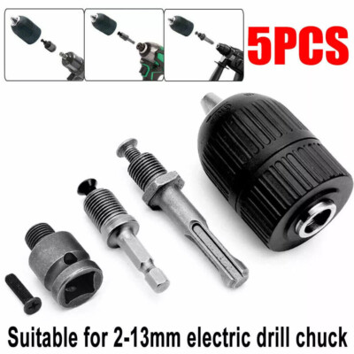 For 2-13mm Drill Chuck SDS Plus Shank Adaptor Socket Hex Square Converter Tool