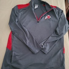 Utah Utes NCAA Champion Gray Quarter Zip 1/4 Shirt Sweatshirt L Large