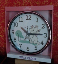 DISNEY Animated Kitten Marie THE ARISTOCATS Large Cat Cartoon Wall Clock NIB