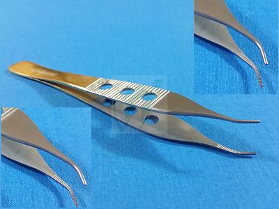 GOLD HANDLE ADSON PLASTIC SURGERY DISSECTING FORCEPS 4.75'' CURVED SERRATED