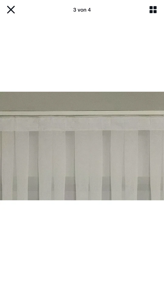 High Quality Ready Made Curtain White Store Twin Stitched Pleated Tape - Image 4 of 4