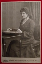 Photo Cdv Cabinet Woman German Clavichord 1903